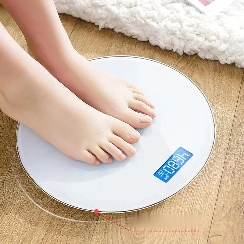 Household Electronic Scale Intelligent Automatic shut-down LCD Display USB Rechargeable Accurate Round Scale Body Scale for Health Fat Loss Measuring (image for) Household Electronic Scale Intelligent Automatic shut-down LCD Display USB Rechargeable Accurate Round Scale Body Scale for Health Fat Loss Measuring